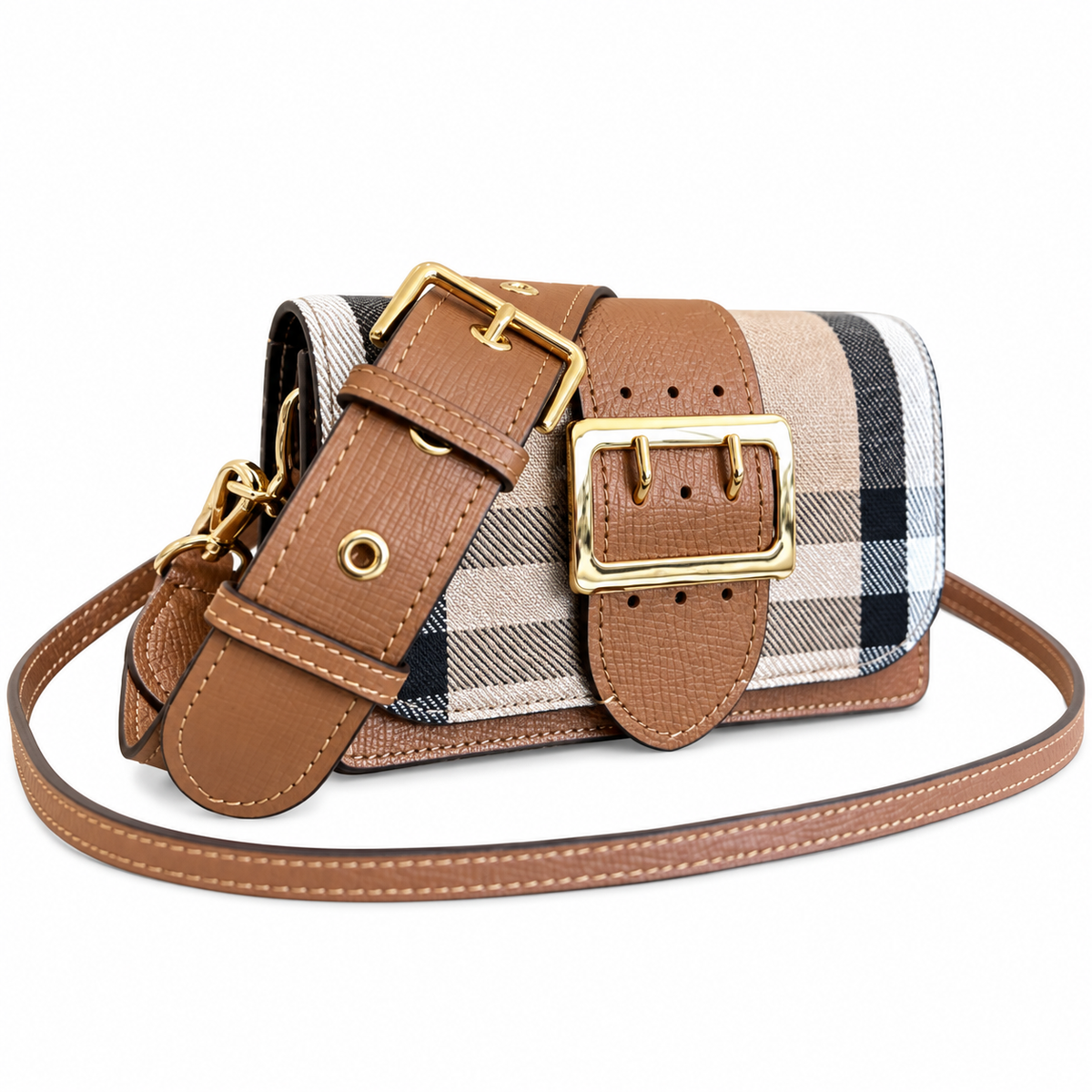 Burberry Heritage Check Mini Crossbody Bag