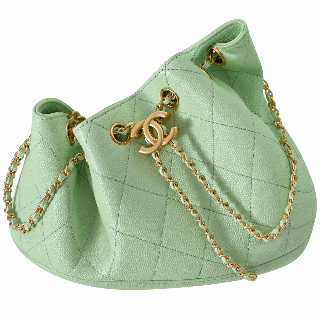 Chanel Classic Quilted Handbag | CC Turn-Lock Rigid Top Handle Chain Strap — 2 Sizes