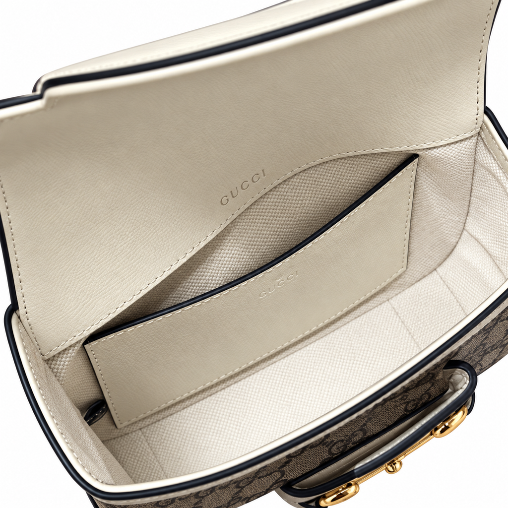 Gucci Horsebit 1955 Mini Bag in White Polished Leather