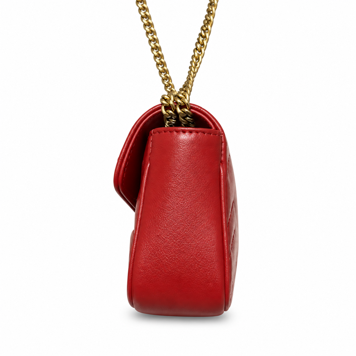 Gucci GG Marmont Super Mini Flap Bag in Hibiscus Red Matelassé
