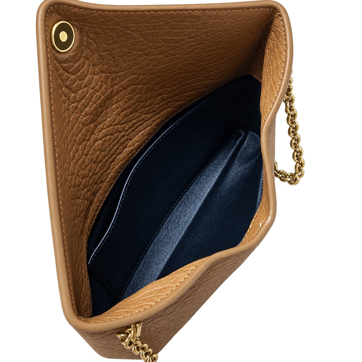 YSL Saint Laurent Gaby Envelope Bag in Tan Grained Leather