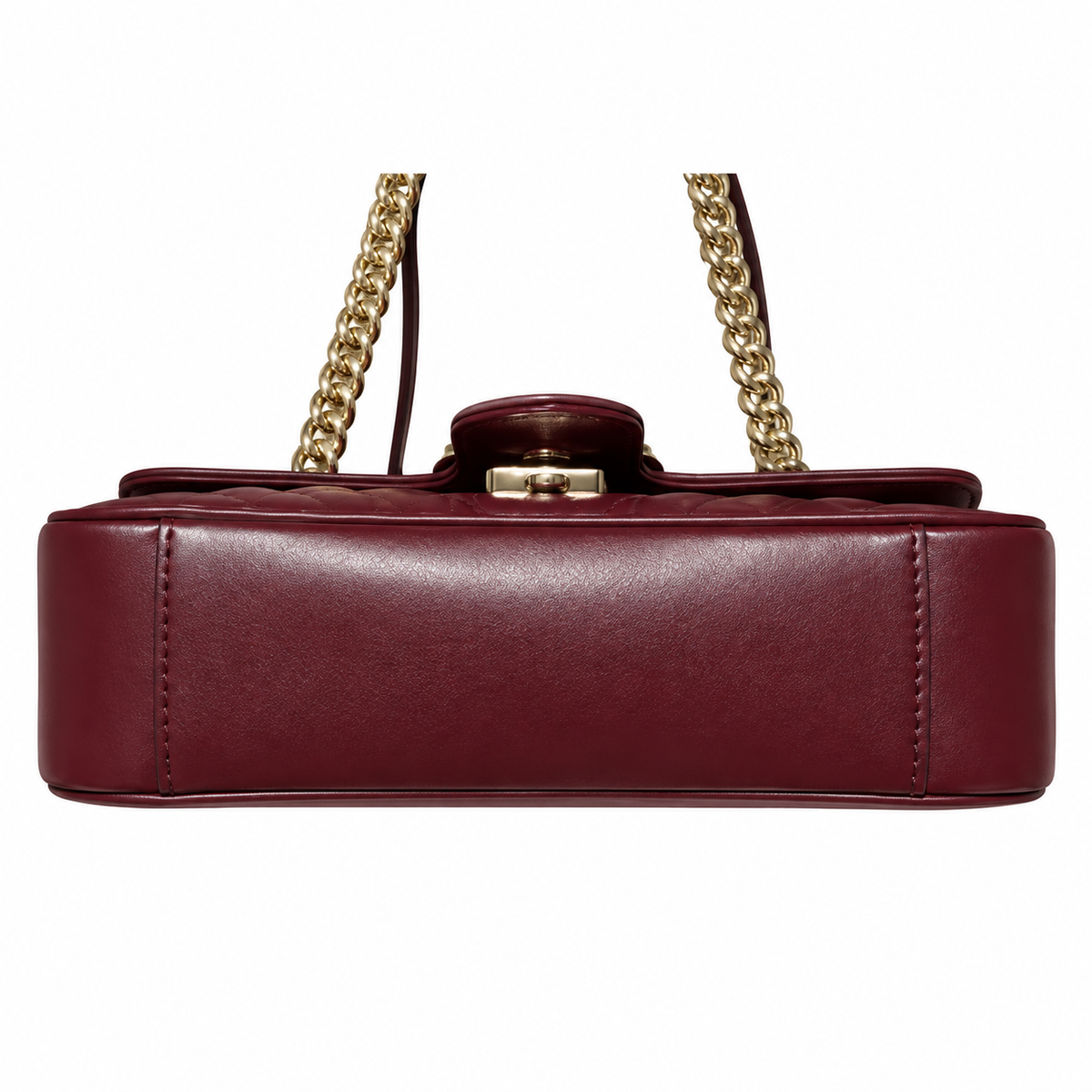 Gucci GG Marmont Small Flap Bag in Bordeaux Matelassé