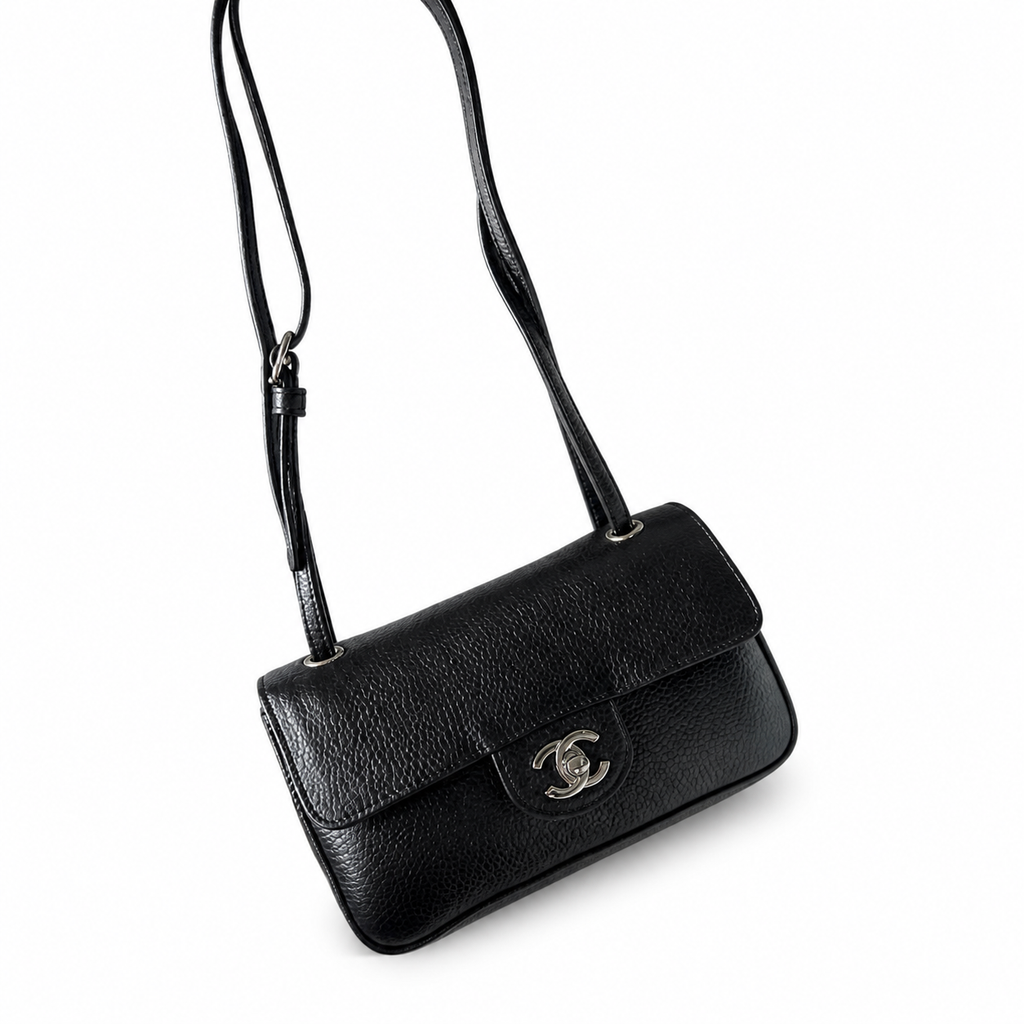Chanel Classic Quilted Mini Flap Bag | CC Turn-Lock Leather Chain Strap — 13cm