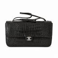 Chanel Business Affinity Bag Forest Green Crocodile-Embossed Leather | Ruthenium CC & Burgundy Interior — 32cm
