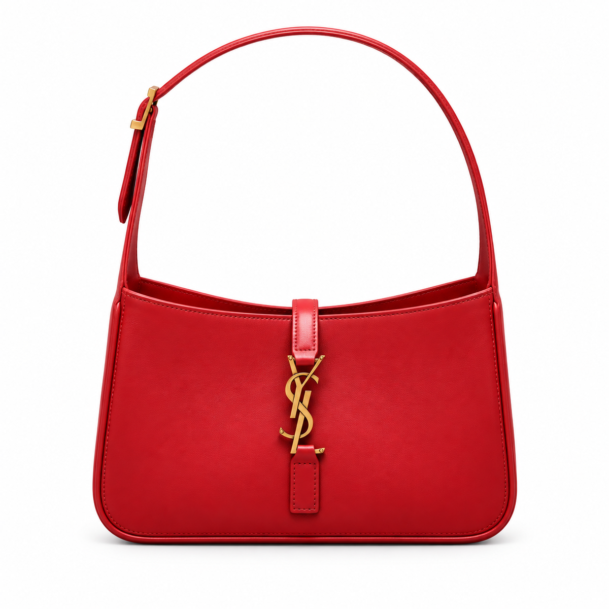 YSL Saint Laurent Le 5 À 7 Hobo Bag in Red Smooth Leather