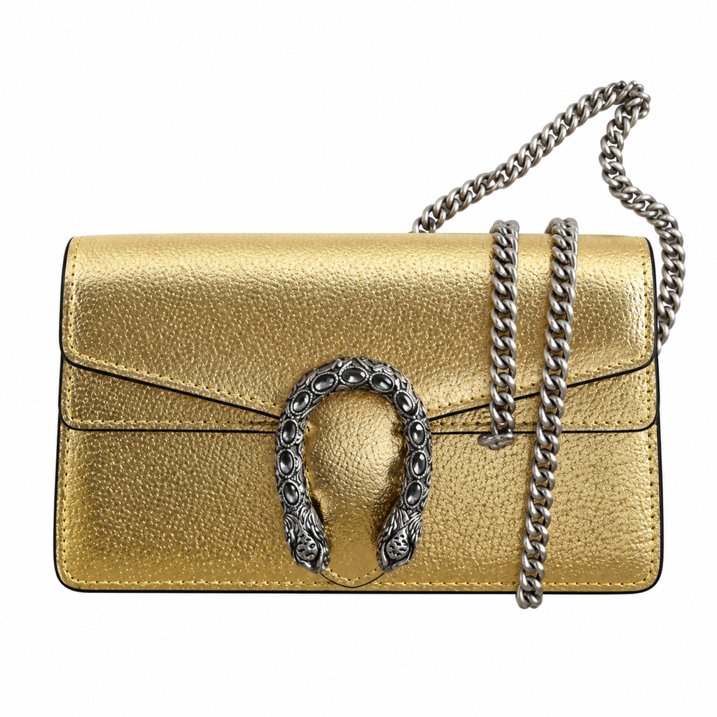 Gucci Dionysus Mini Bag in Gold Metallic Leather