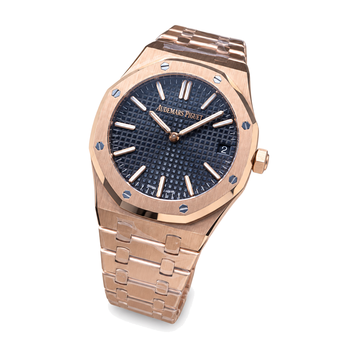 Audemars Piguet Royal Oak 41mm – Rose Gold Blue Tapisserie Dial