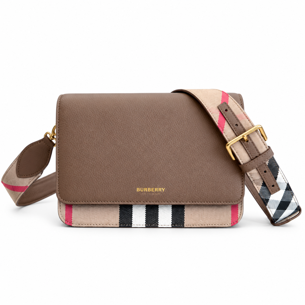 Burberry Heritage Stripe Tan Crossbody Bag