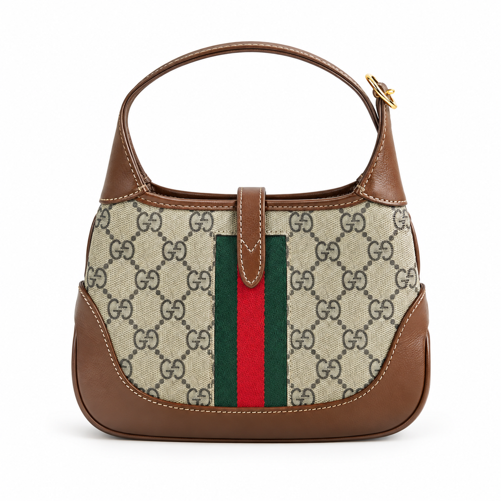 Gucci Jackie 1961 Mini Hobo in GG Supreme Canvas with Web Stripe