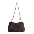 Leopard Print Suede Chain Shoulder Bag 12cm