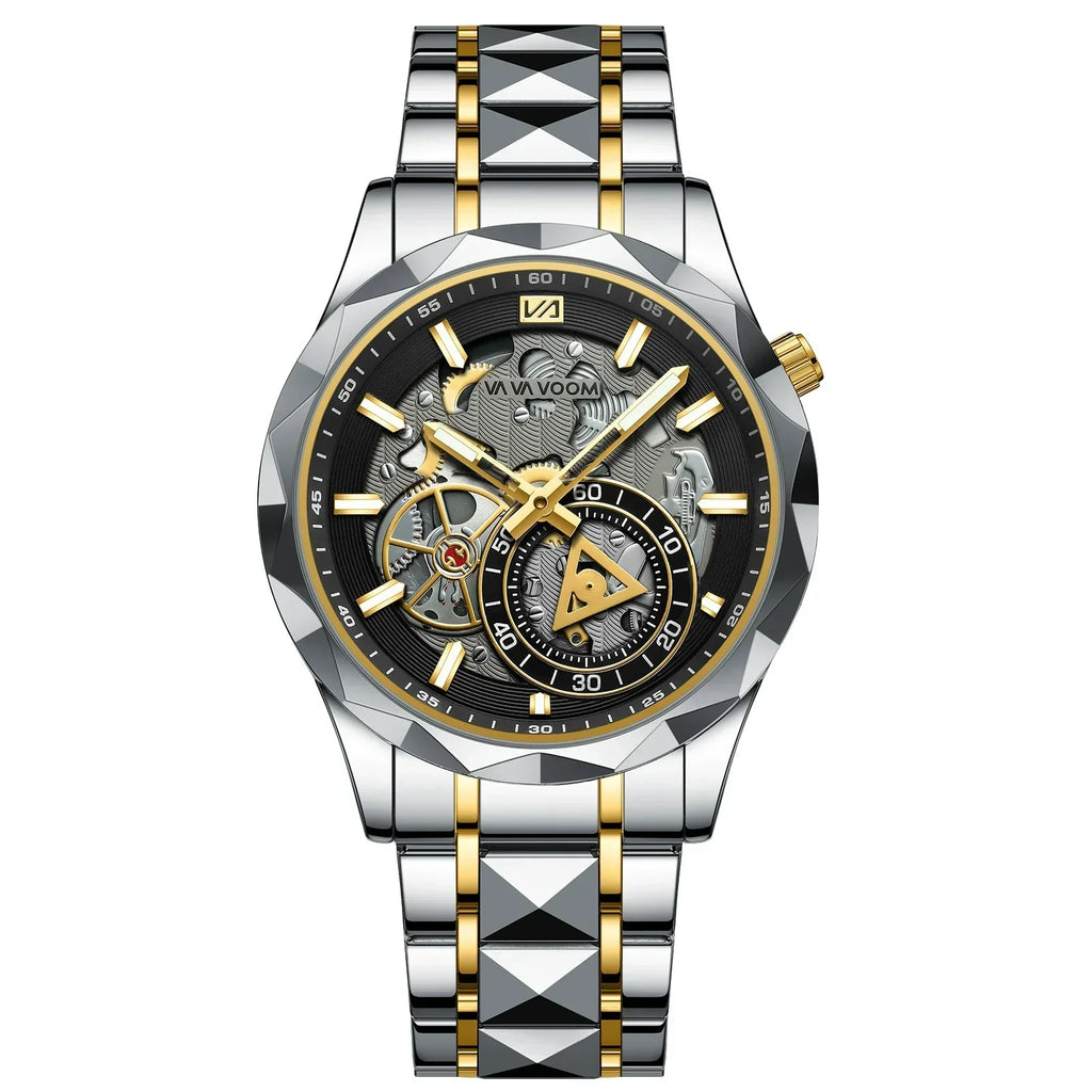 VAVA VOOM Skeleton Automatic – Two-Tone Gold & Steel