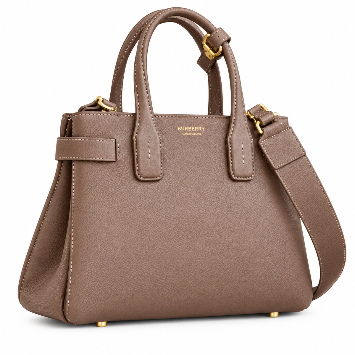 Burberry Taupe Elegance Top Handle Bag