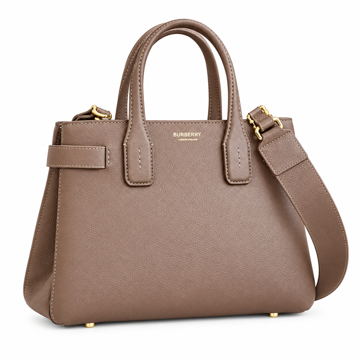 Burberry Taupe Elegance Top Handle Bag